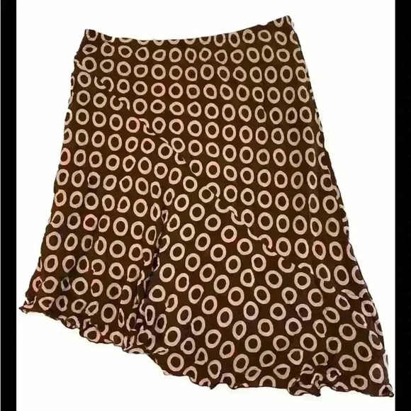 SLB Petite Women’s Size Petite Large 100% Silk Brown And Pink 90s 00s Fashion - Picture 1 of 3